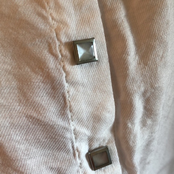 White Button Down Blouse with Gathered Puff Sleeve - Picture 6 of 9